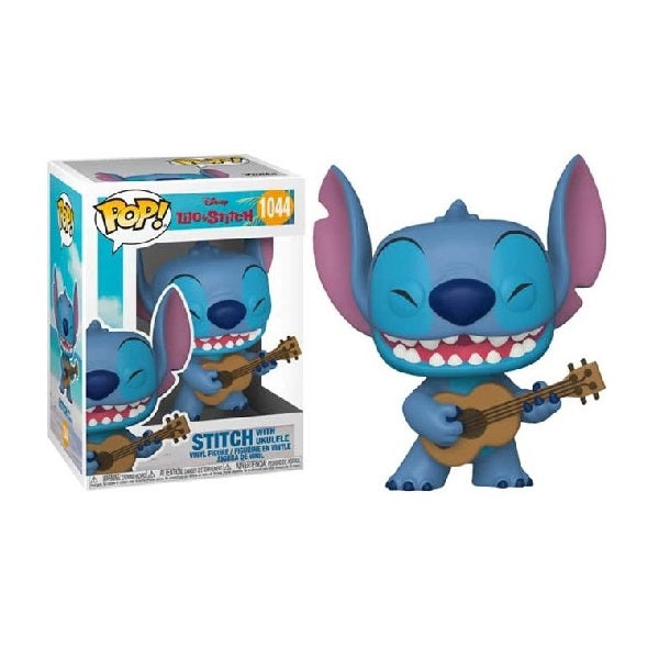 Confezione originale Funko con loghi Disney Lilo & Stitch Stitch With Ukulele colori azzurro blu viola marrone