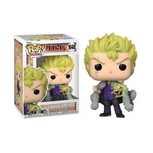 Confezione originale Funko con loghi Fairy Tail Laxus Dreyar colori giallo viola nero grigio