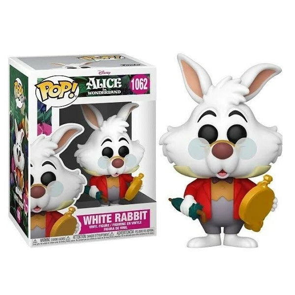 Confezione originale Funko con loghi Disney Alice In Wonderland White Rabbit colori bianco rosso blu giallo