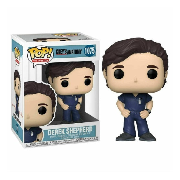 Confezione originale Funko con loghi Grey's Anatomy Derek Shepherd colori marrone blu nero