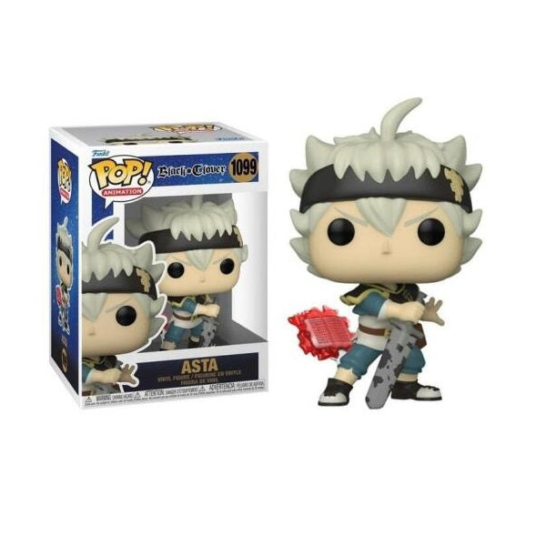 Confezione originale Funko con loghi Black Clover Asta colori grigio nero rosso blu