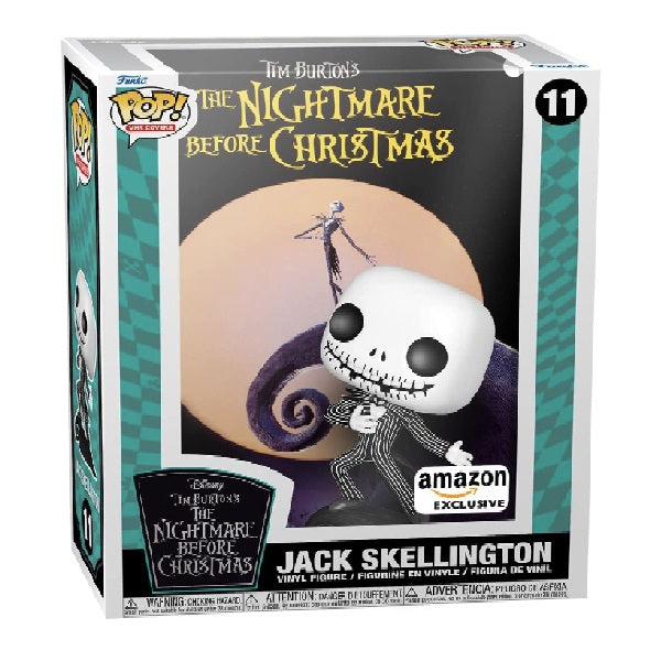 Confezione originale Funko con loghi Vhs Covers The Nightmare Before Christmas Jack Skellington colori bianco nero grigio