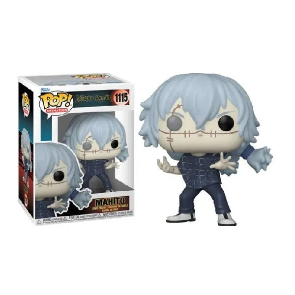 Confezione originale Funko con loghi Jujutsu Kaisen Mahito colori grigio nero blu