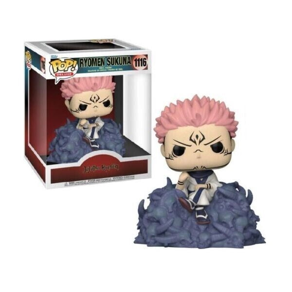 Confezione originale Funko con loghi Jujutsu Kaisen Ryomen Sukuna colori rosa nero viola bianco