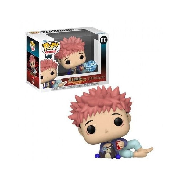 Confezione originale Funko con loghi Jujutsu Kaisen Yuji Itadori With Tsukamoto Doll Special Edition colori rosa azzurro viola