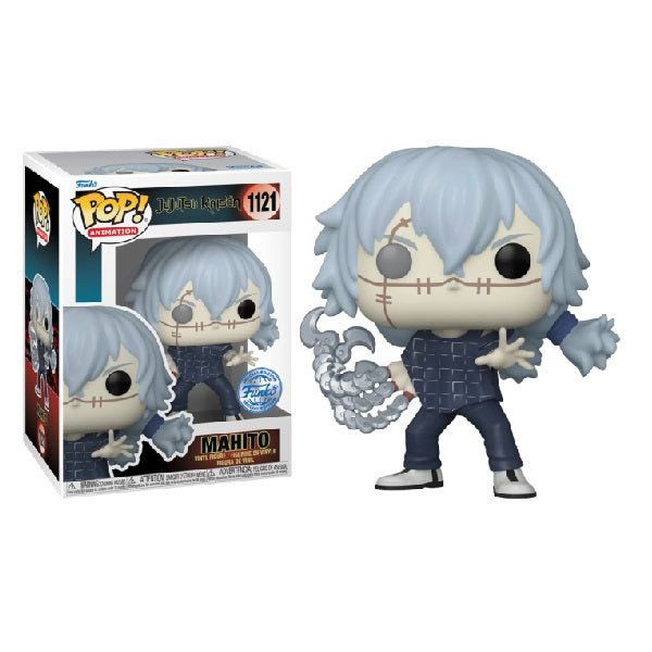 Confezione originale Funko con loghi Jujutsu Kaisen Mahito Special Edition colori grigio nero blu