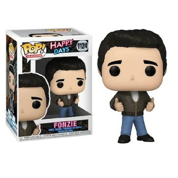 Confezione originale Funko con loghi Happy Days Fonzie colori nero bianco blu