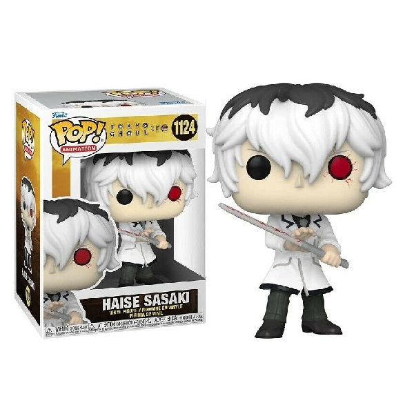 Confezione originale Funko con loghi Tokyo Ghoul Re Haise Sasaki colori bianco nero rosso