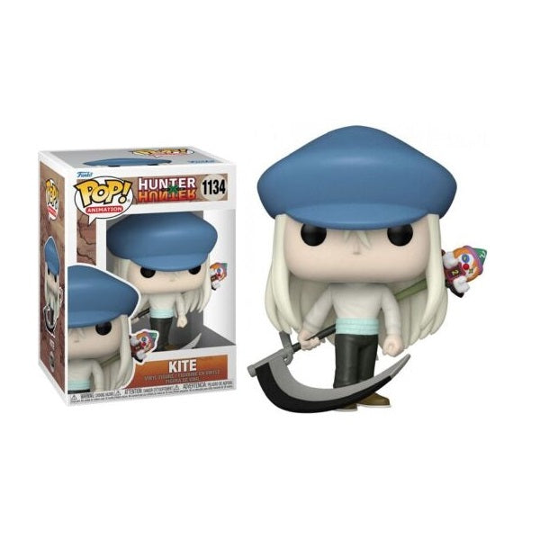 Confezione originale Funko con loghi Hunter X Hunter Kite colori bianco nero blu