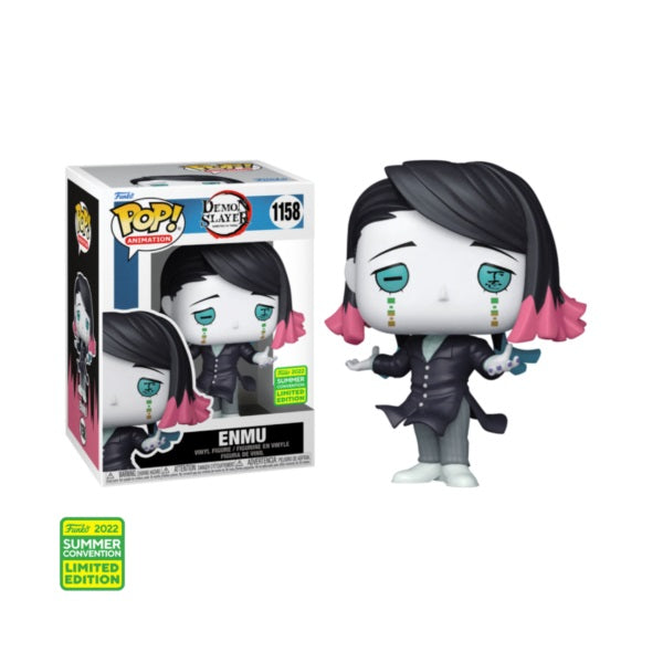 Confezione originale Funko con loghi Demon Slayer Enmu colori nero bianco rosa azzurro