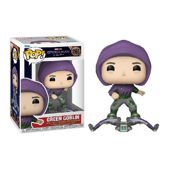 Confezione originale Funko con loghi Spider-Man No Way Home Green Goblin colori viola verde grigio