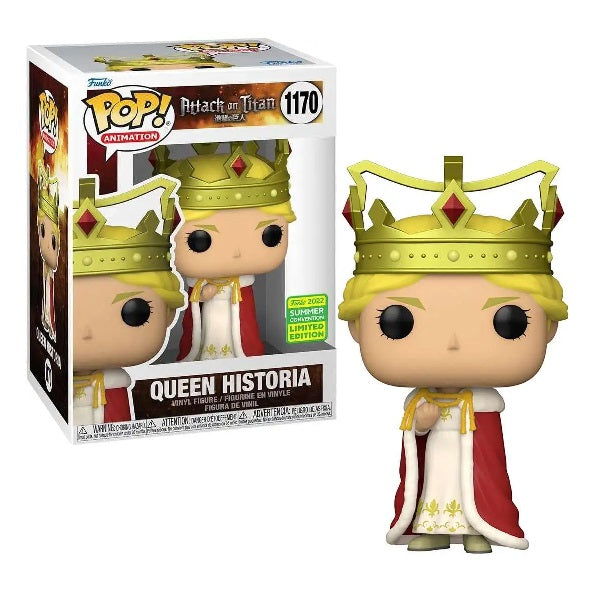 Confezione originale Funko con loghi Attack On Titan Queen Historia colori bianco rosso giallo