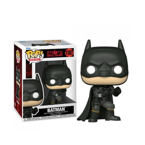 Confezione originale Funko con loghi The Batman colori nero bianco grigio giallo