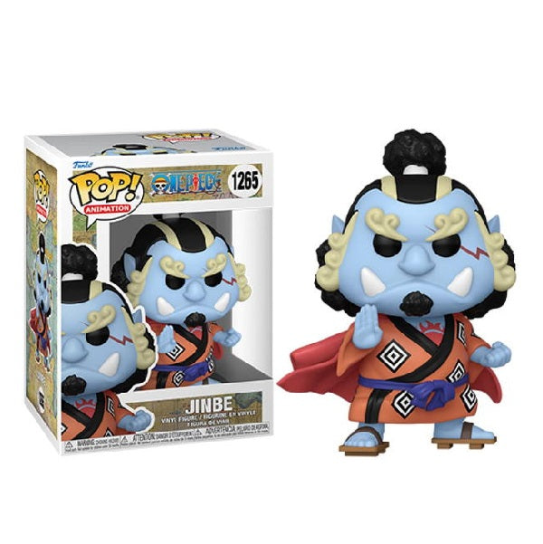 Confezione originale Funko con loghi One Piece Jinbe colori azzurro nweo viola arancione