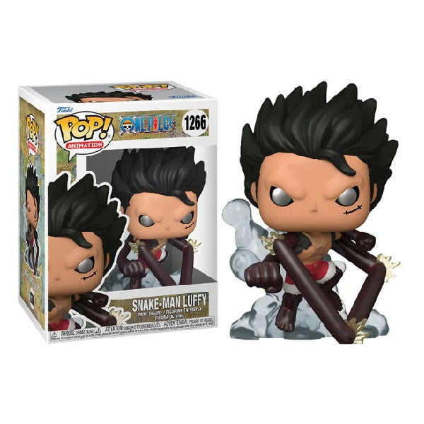 Confezione originale Funko con loghi One Piece Snake-Man Luffy colori nero grigio rosso