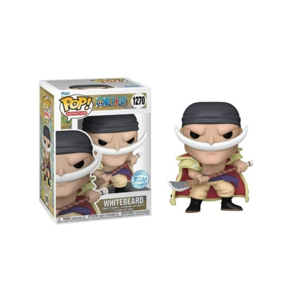 Confezione originale Funko con loghi One Piece Whitebeard colori nero rosso blu bianco