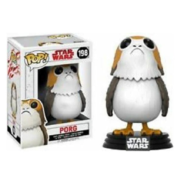 Confezione originale Funko con loghi Star Wars Porg (prodotto usato) colori bianco grigio marrone nero