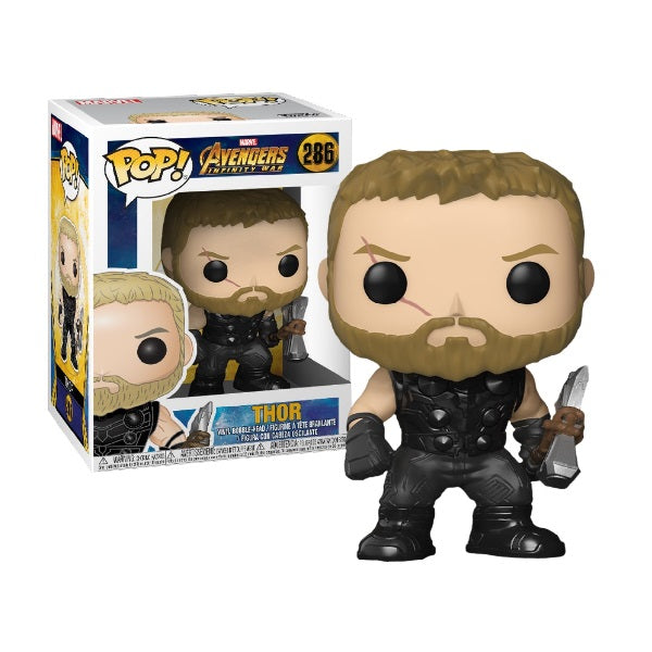 Confezione originale Funko con loghi Marvel Avengers Infinity War Thor colori marrone nero argento