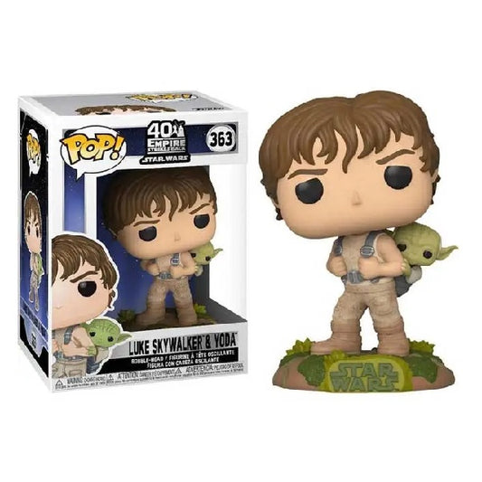 Confezione originale Funko con loghi Star Wars Luke Skywalker & Yoda colori verde grigio marrone