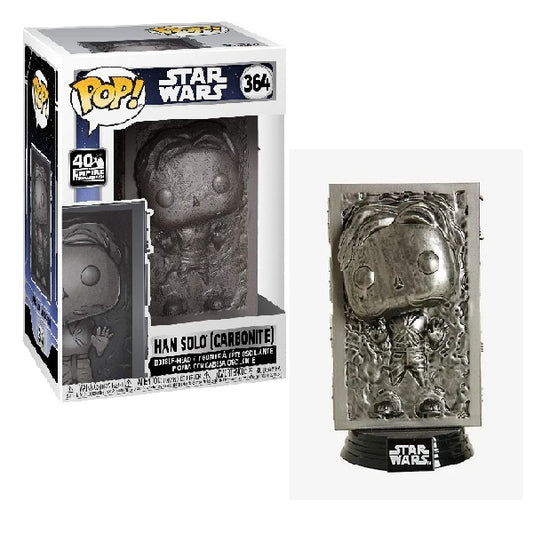 Confezione originale Funko con loghi Star Wars Han Solo Carbonite colori grigio nero bianco