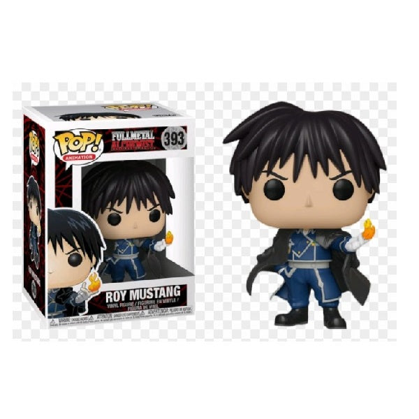 Confezione originale Funko con loghi Fullmetal Alchemist Roy Mustang colori nero blu giallo