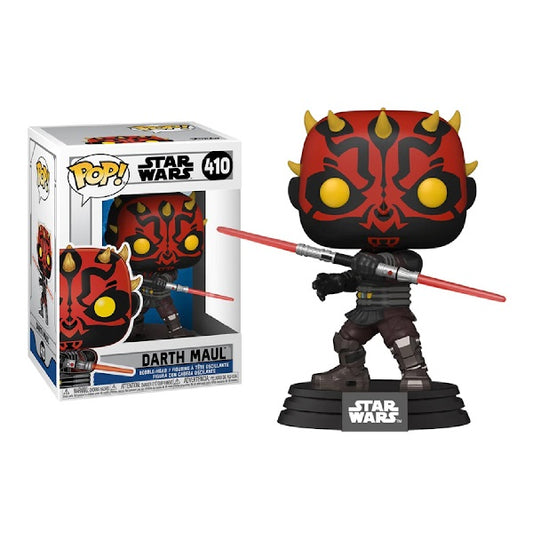 Confezione originale Funko con loghi Star Wars Darth Maul colori rosso nero giallo