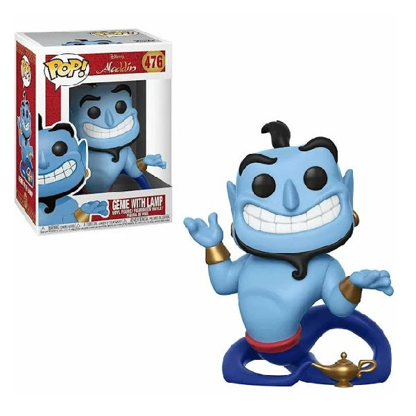 Confezione originale Funko con loghi Disney Aladdin Genie With Lamp colori azzurro nero blu bianco