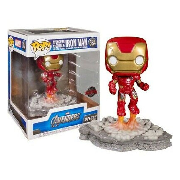 Confezione originale Funko con loghi Avengers Assemble Iron Man Deluxe colori bianco rosso oro