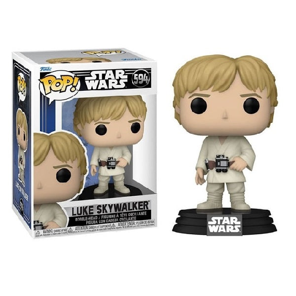 Confezione originale Funko con loghi Star Wars Luke Skywalker colori bianco nero giallo