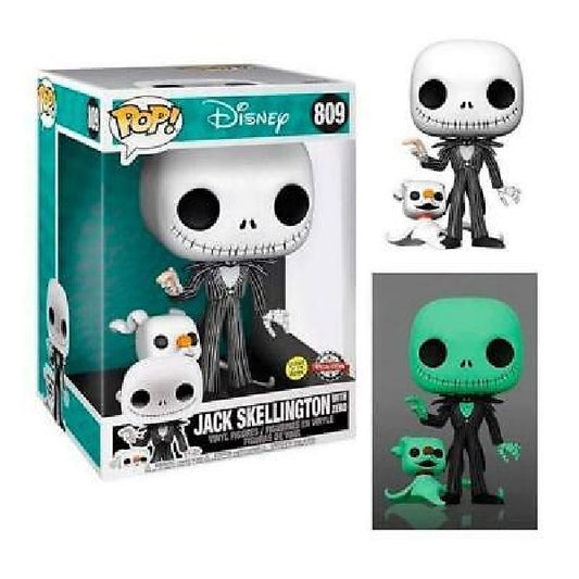 Confezione originale Funko con loghi Disney Jumbo Size Jack Skellington With Zero colori bianco nero arancione