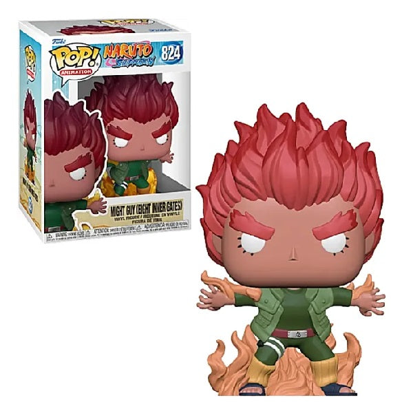 Confezione originale Funko con loghi Naruto Shippuden Might Guy Eight Inner Gates colori rosso giallo verde