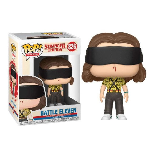 Confezione originale Funko con loghi Stranger Things Battle Eleven colori giallo nero marrone grigio