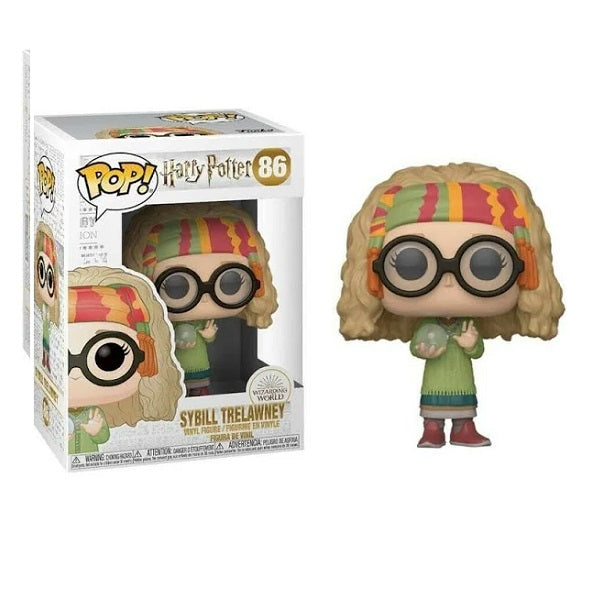 Confezione originale Funko con loghi Harry Potter Sybill Trelawney colori giallo nero verde