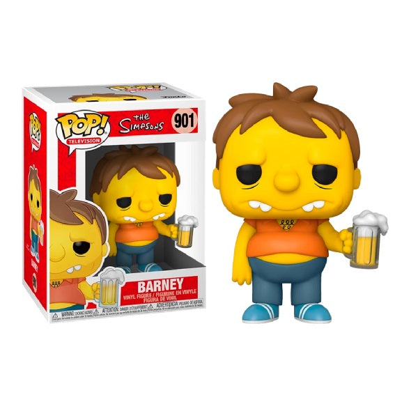 Confezione originale Funko con loghi The Simpsons Barney Gumble colori giallo arancione blu