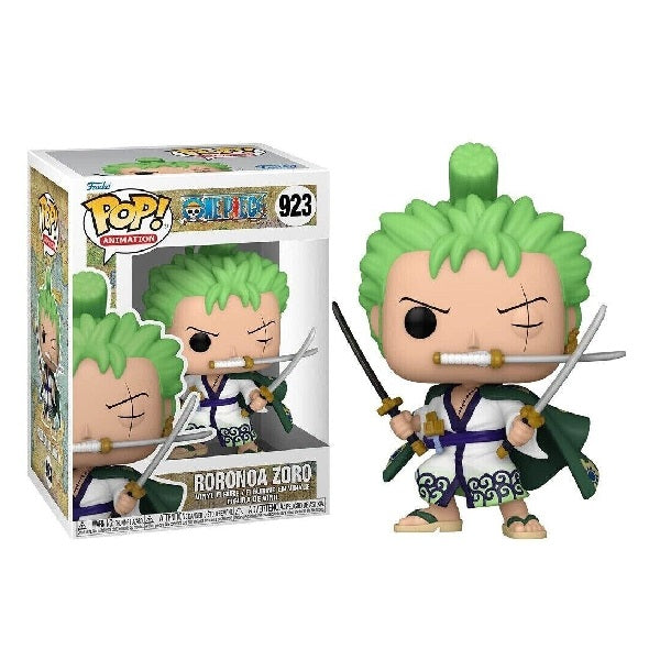 Confezione originale Funko con loghi One Piece Roronoa Zoro colori verde bianco blu