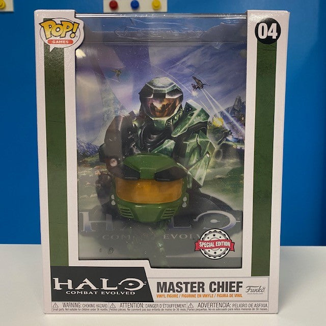 Confezione originale Funko con loghi Halo Master Chief Special Edition colori verde arancione nero