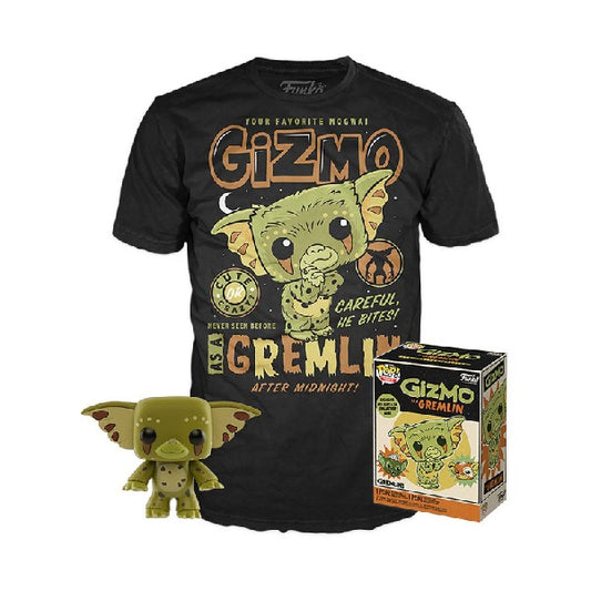 Confezione originale Funko con loghi Gizmo As A Gremlin T-Shirt Bundle colori nero verde marrone