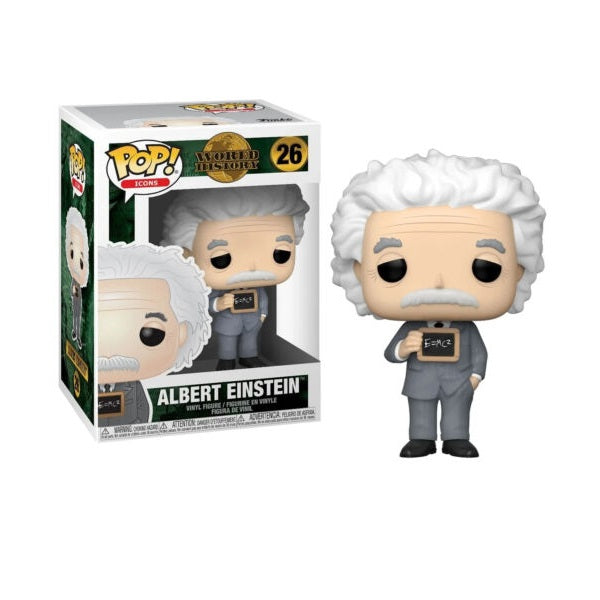 Confezione originale Funko con loghi Icons World History Albert Einstein colori bianco nero grigio