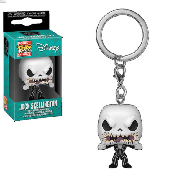 Confezione originale Funko con loghi Keychain Disney jack Skellington colori bianco nero verde