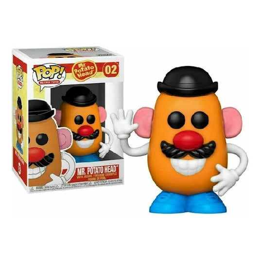 Confezione originale Funko con loghi Retro Toys Mr Potato Head colori marrone azzurro rosso nero bianco