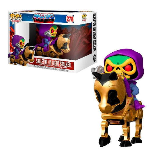 Confezione originale Funko con loghi masters Of The Universe Skeletor On Night Stalker colori viola giallo verde azzurro oro