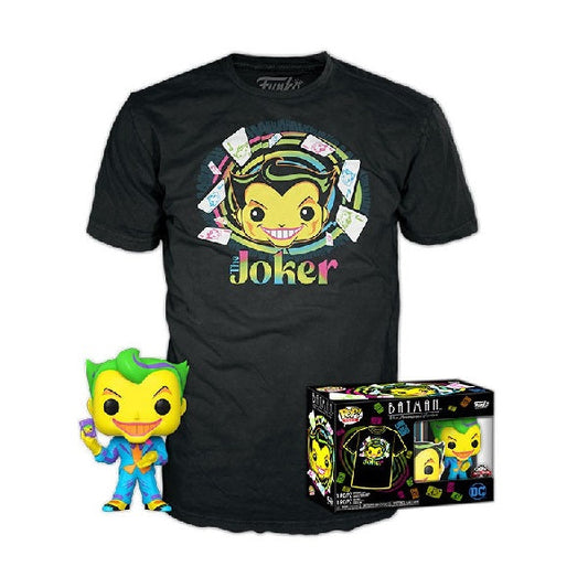 Confezione originale Funko con loghi Tees Batman The Animated Series Joker colori verde giallo azzurro