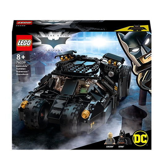 scatola ufficiale lego nera con batmobile tumbler batman the dark knight e logo dc comics