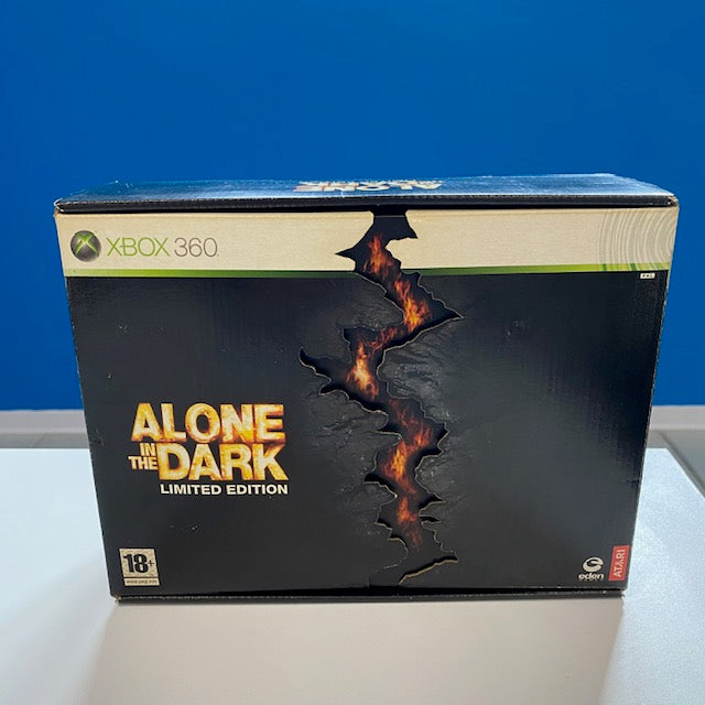Alone In The Dark Limited Edition Xbox 360 PAL ITA, scatola nera, scritta gialla, finta crepa su scatola