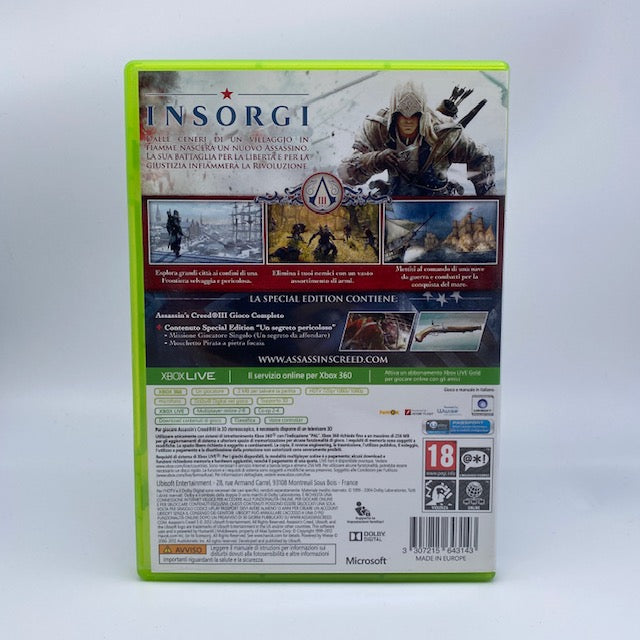 Assassin's Creed 3 III X360 Xbox 360 Ubisoft Pal Ita (USATO)