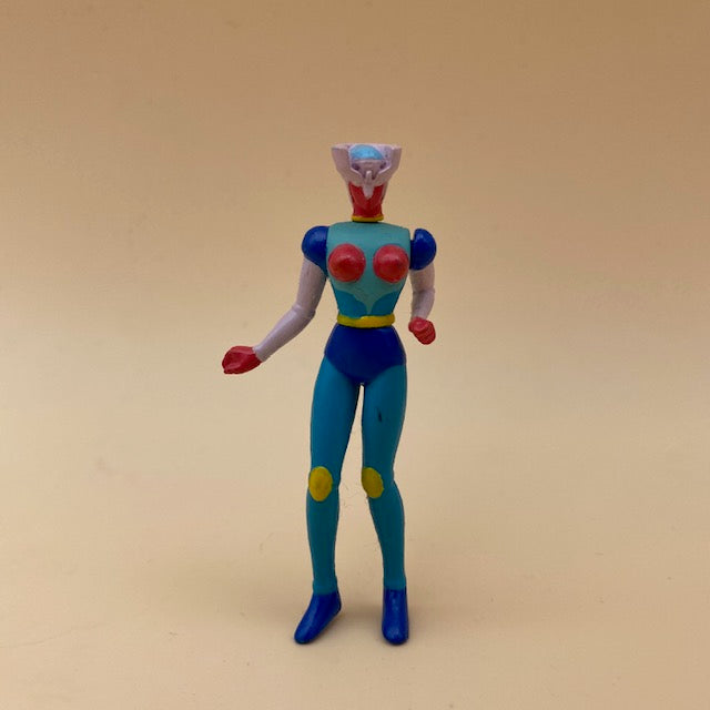 Diana A Robot Minifigure Bandai 7 CM , robot donna blu,azzurro,giallo,rosso e grigio