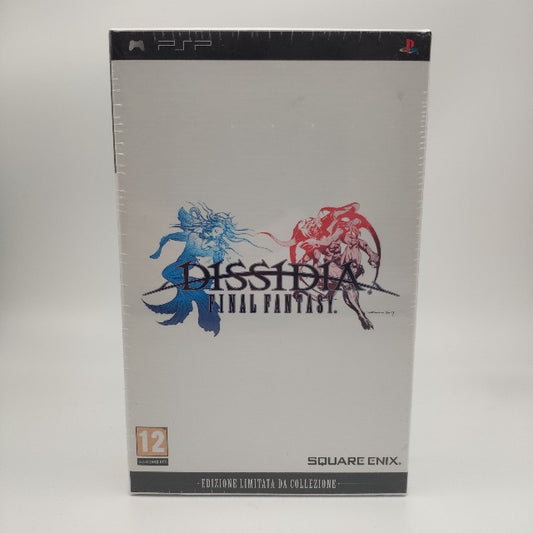 Dissidia Final Fantasy Edizione Da Collezione Square-Enix PSP Playstation Portable SIGILLATO PAL ITA, scatola bianca con disegno blu e rosso e scritta nera