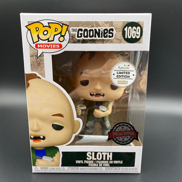 Statuina confezionata Funko Pop! del personaggio Sloth dal film I Goonies, in versione Special Edition funside Limited Edition Games Academy