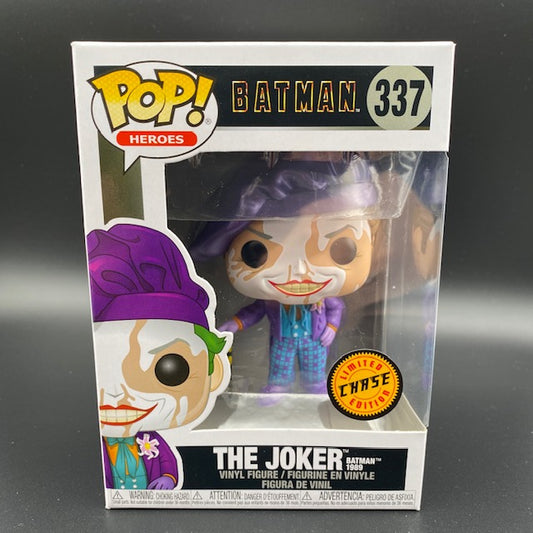 Statuina confezionata Funko Pop! del personaggio The Joker dal film Batman del 1989. Versione Chase Limited Edition.