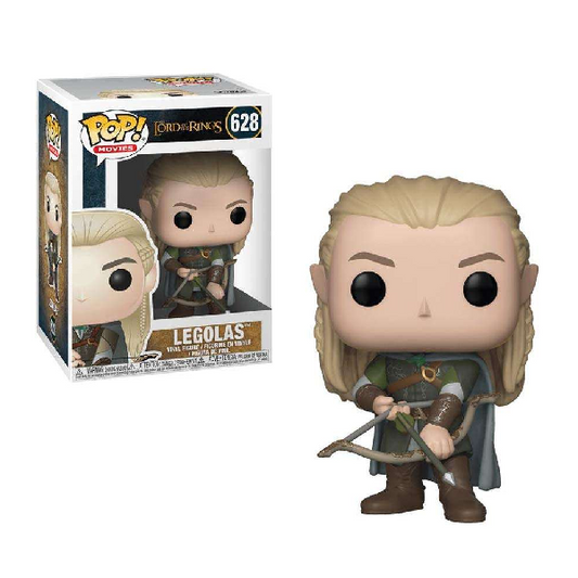 Comnfezione e statuina Funko Pop numero 628 di Legolas, personaggio de Il Signore degli Anelli, con arco.